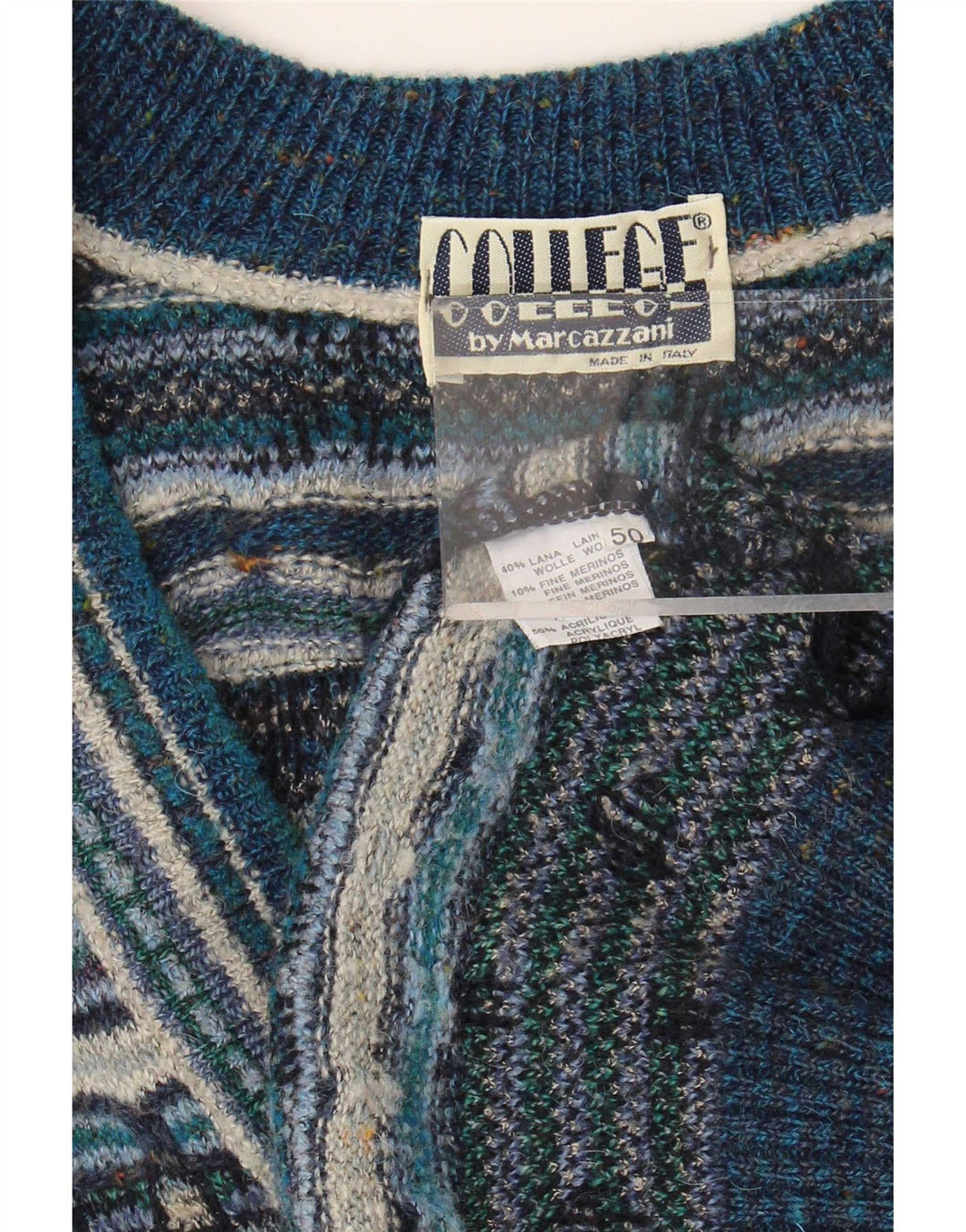 Suéter cardigã masculino Marcazzani IT 50 médio multicolorido Fair Isle