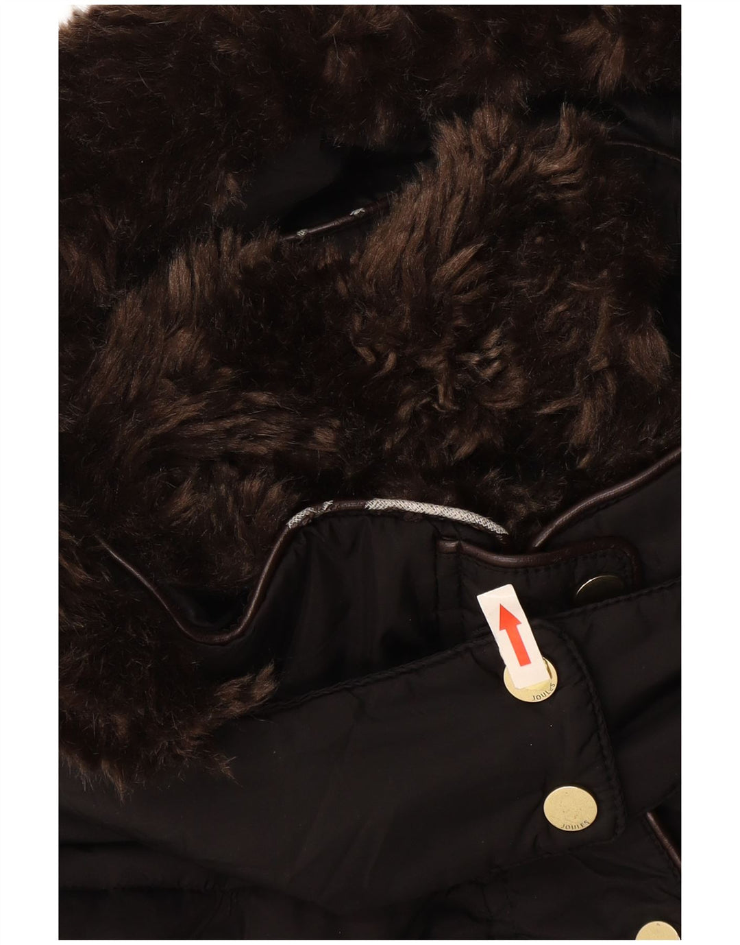 Casaco acolchoado com capuz feminino JOULES UK 10 pequeno poliéster preto