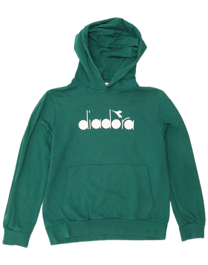 Diadora Mens Graphic Hoodie Jumper Médio Algodão Verde