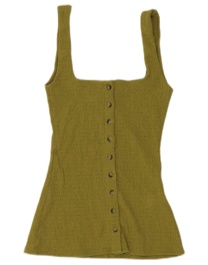 Colete feminino Zara UK 12 poliéster verde médio