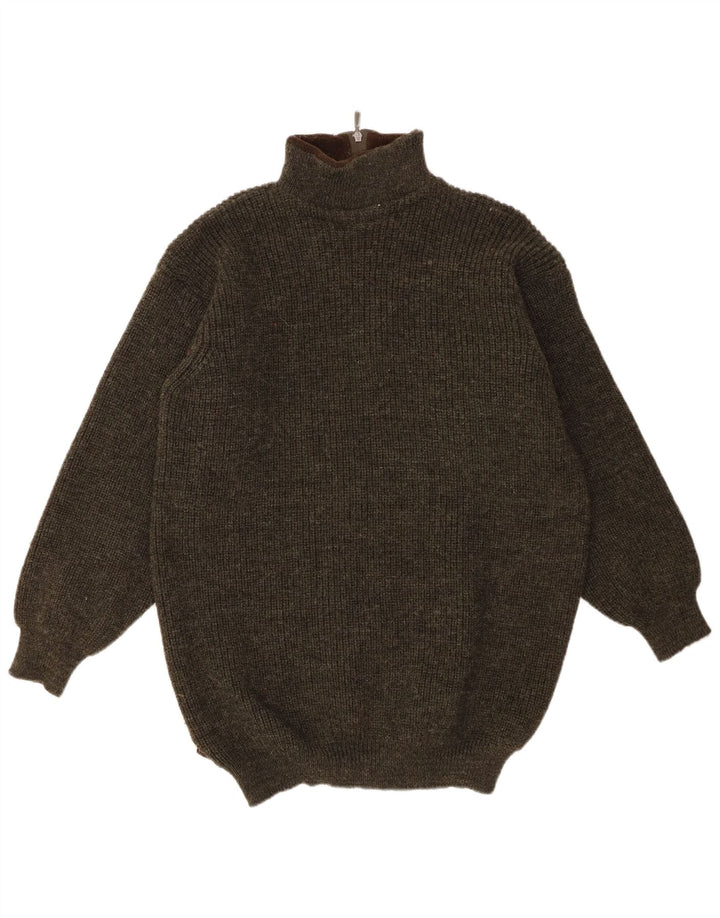 Suéter masculino Barbour com zíper e gola XL cáqui nova lã