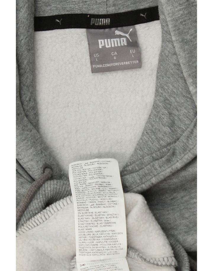 PUMA Mens Graphic Hoodie Jumper Grande Algodão Cinza
