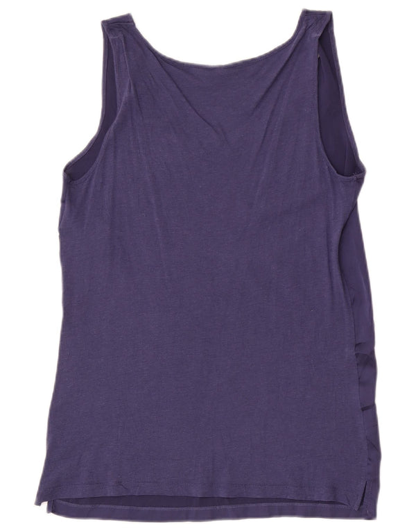 Colete feminino Benetton UK 12 poliéster roxo médio