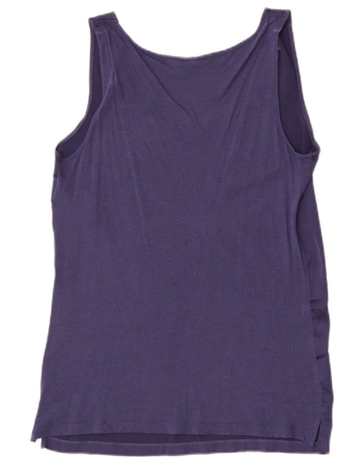 Colete feminino Benetton UK 12 poliéster roxo médio