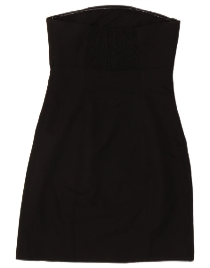 Vestido sem alças feminino Zara UK 4 XS preto poliéster