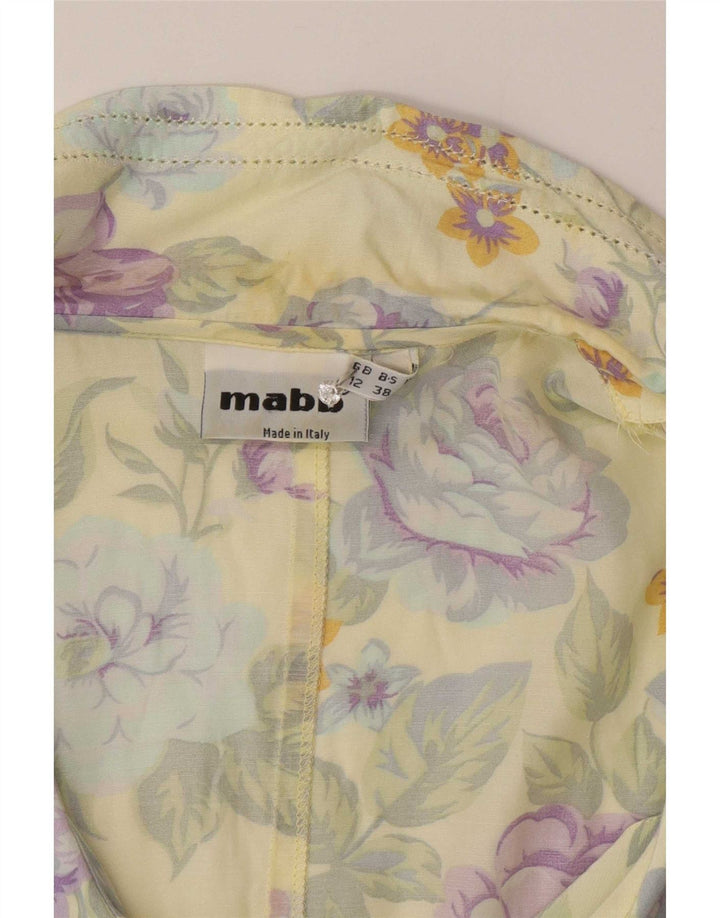 Blusa feminina de manga curta mabb UK 12 média floral multicolorida