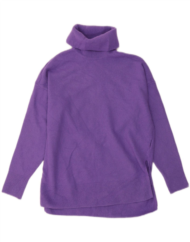 Suéter feminino Benetton com gola redonda Reino Unido 12 médio roxo