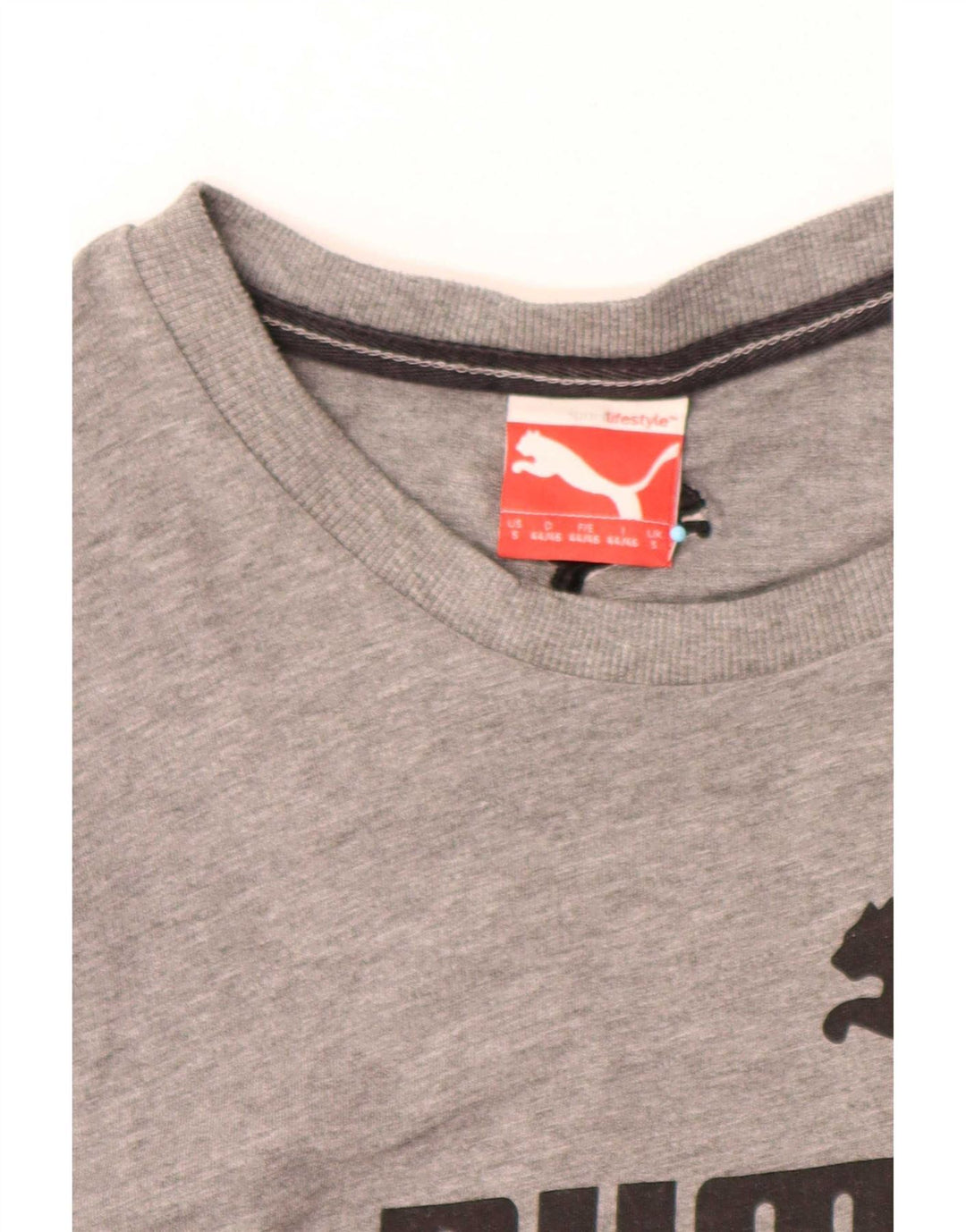 Puma Mens Graphic T-Shirt Top Pequeno Cinza Salpicado