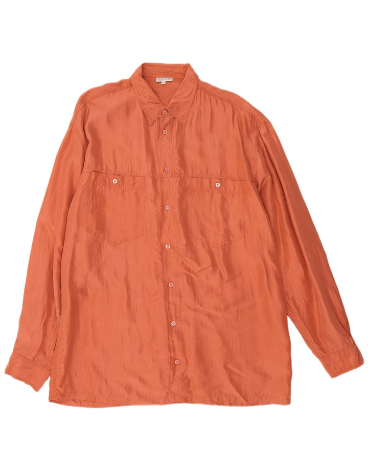 Camisa masculina vintage XL seda rosa
