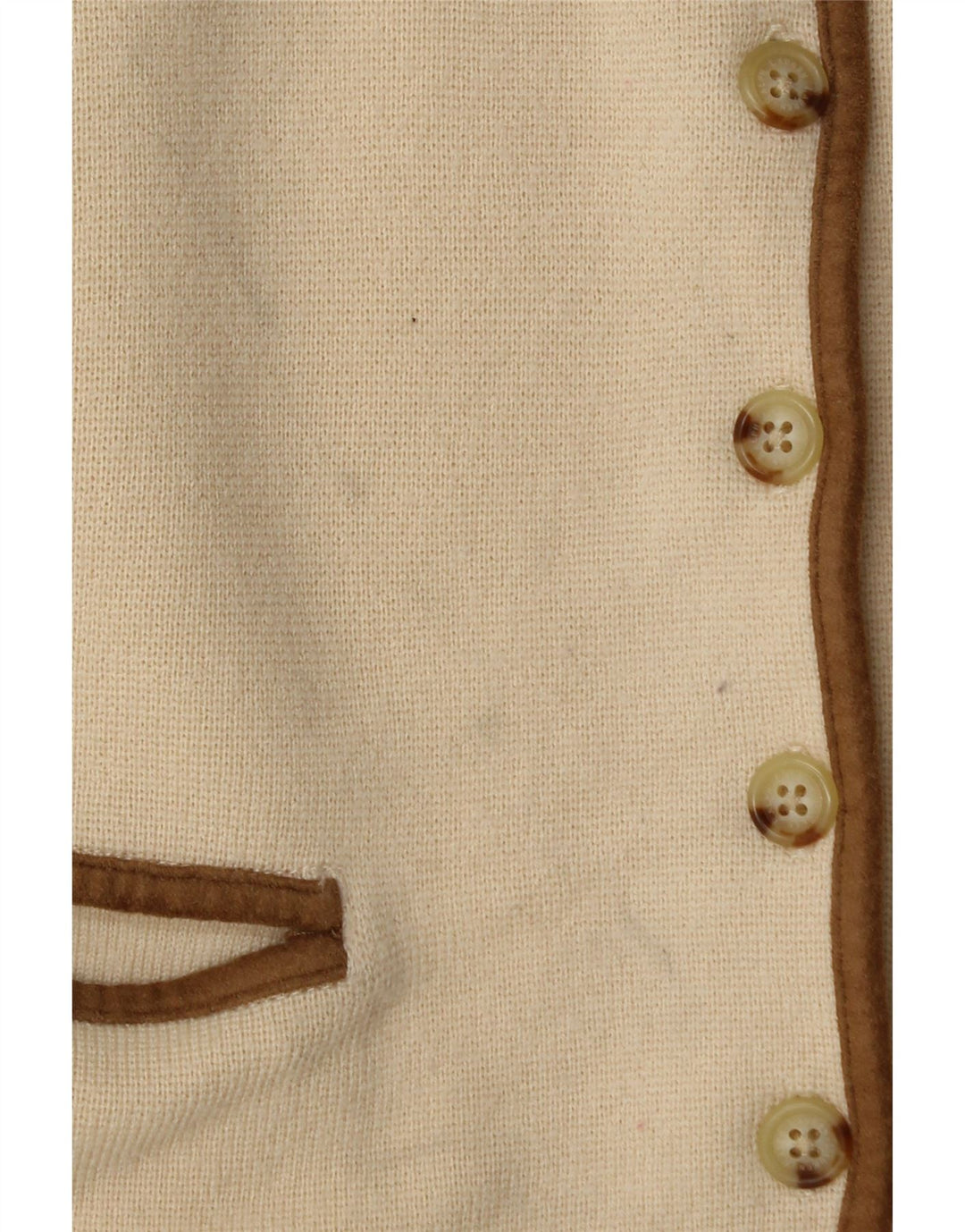 Suéter cardigã feminino Ralph Lauren UK 12 lã merino bege médio