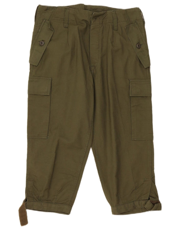 Calça Capri Cargo Cônica Feminina Vintage W34 L21 Cáqui