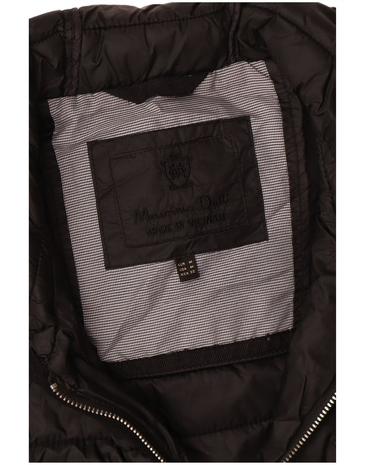 Jaqueta acolchoada com capuz feminino Massimo Dutti UK 14 médio preto