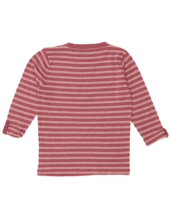 ZARA Top feminino manga 3/4 11-12 anos algodão listrado rosa médio