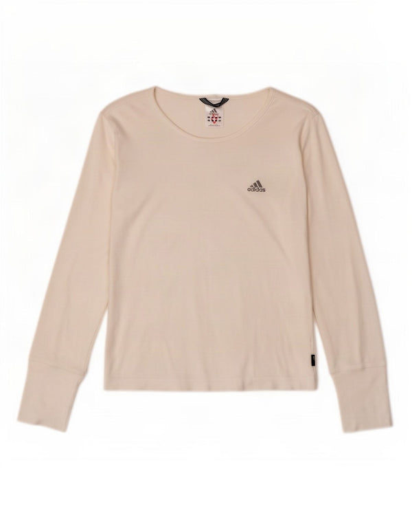 Adidas Mulher Top Manga Longa UK 14 Médio Branco