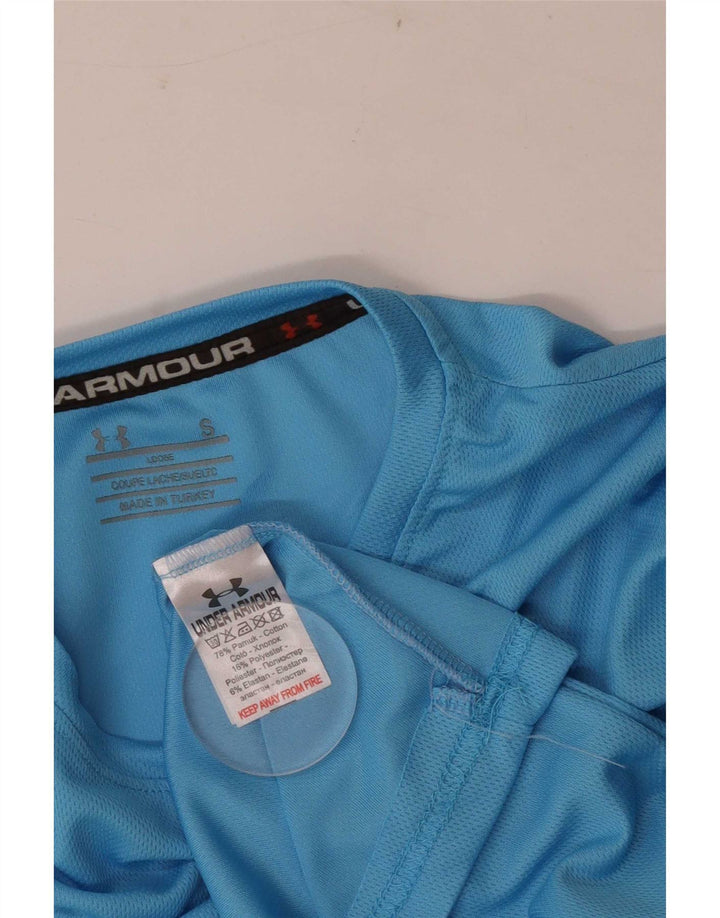 Camiseta masculina Under Armour top pequeno algodão azul