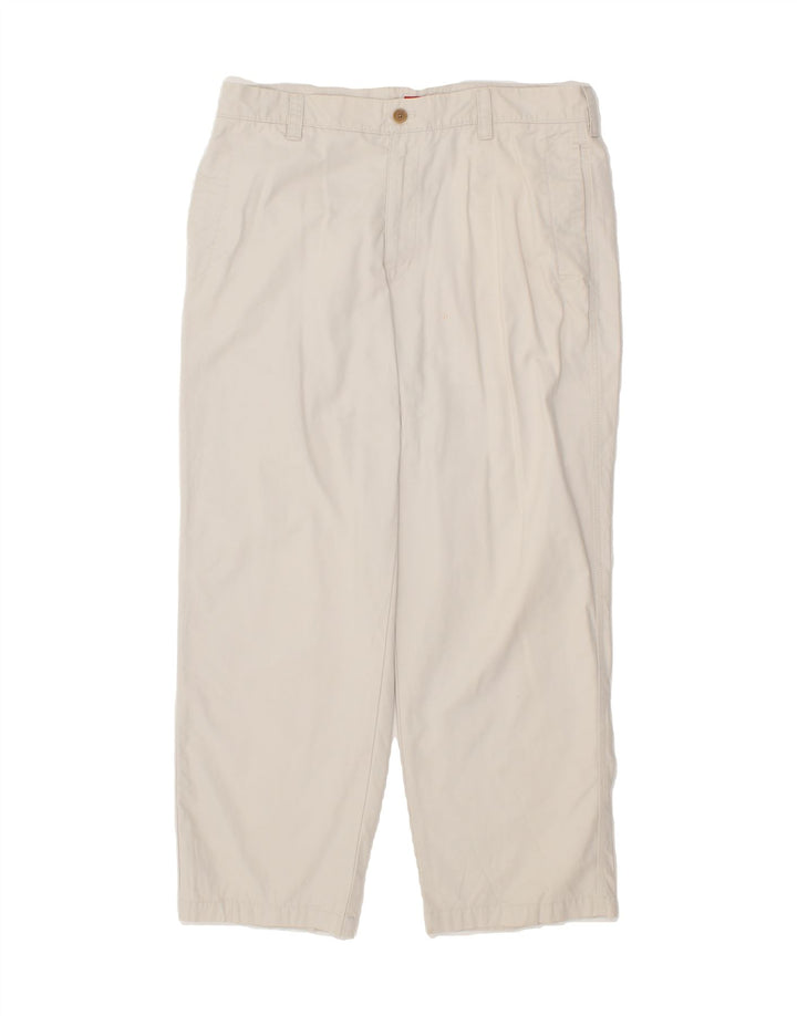 IZOD Mens Pegged Straight Chino Trousers W36 L30 Beige Cotton Vintage Izod and Second-Hand Izod from Messina Hembry 