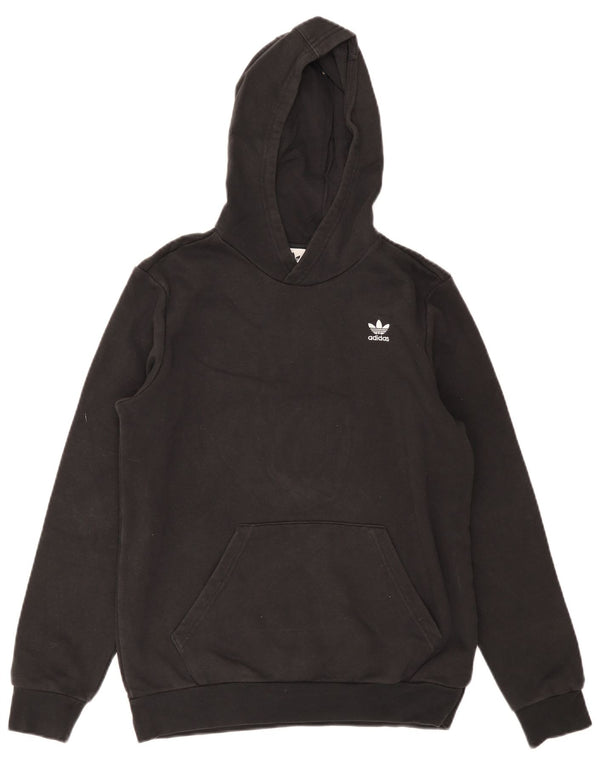 ADIDAS Meninos Hoodie Jumper 14-15 Anos Preto Algodão