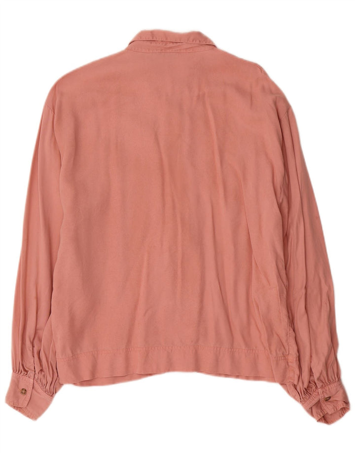 Camisa oversized feminina Topshop Reino Unido 10 Lyocell rosa pequeno