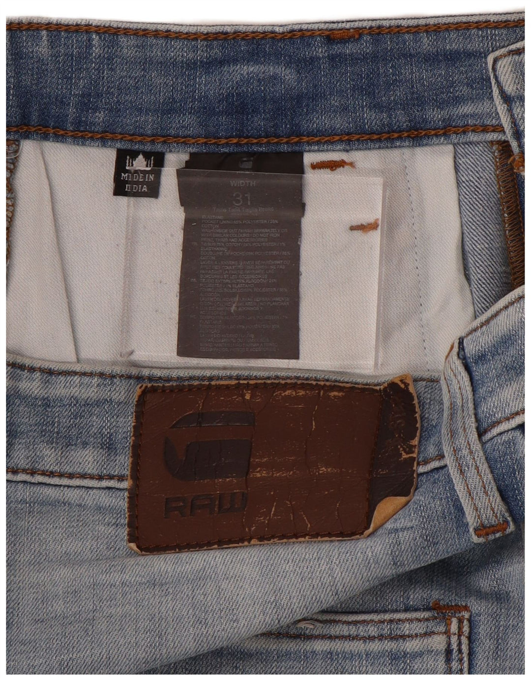 Shorts jeans masculino G-Star W31 algodão azul médio