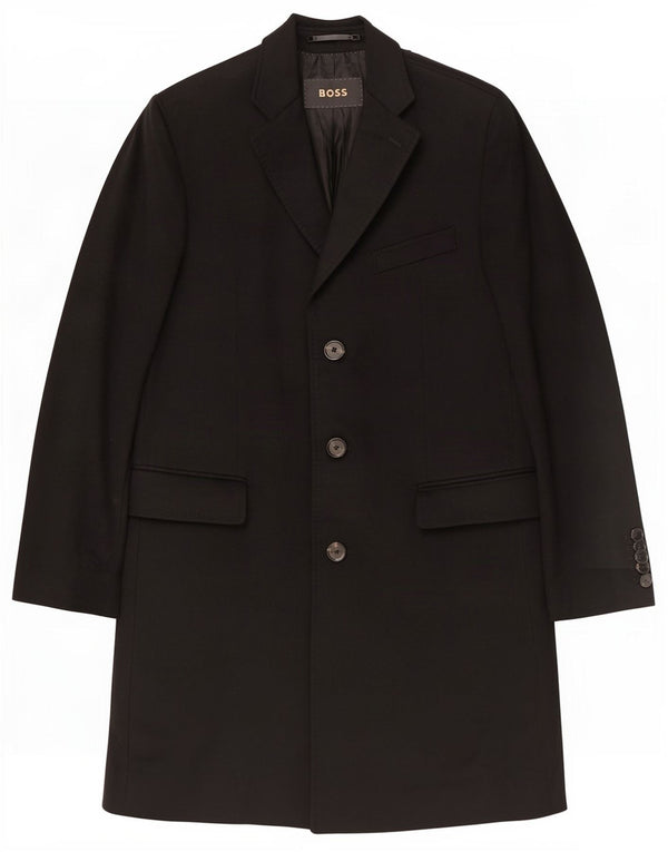 Sobretudo masculino Hugo Boss Colombo Reino Unido 52 XL caxemira preta