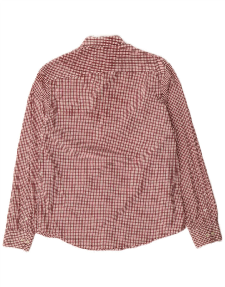 Camisa masculina Penguin grande algodão xadrez vermelho