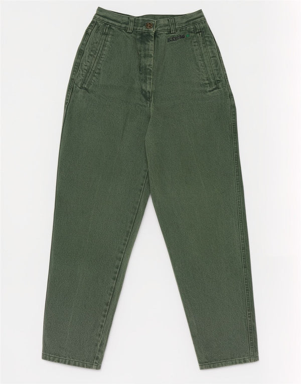 Jeans femininos Iceberg cintura alta cônicos IT 42 médio W24 L27 verde
