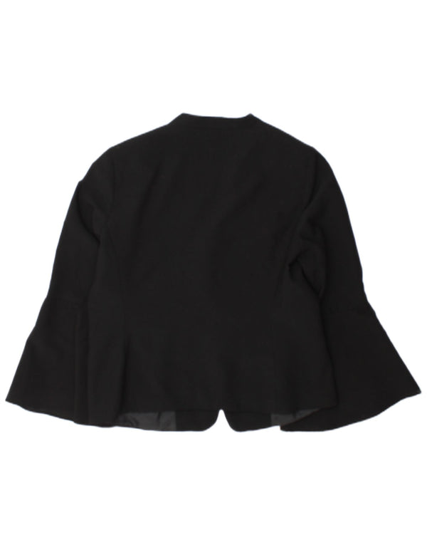 Jaqueta blazer aberta feminina Oasis Reino Unido 16 grande poliéster preto