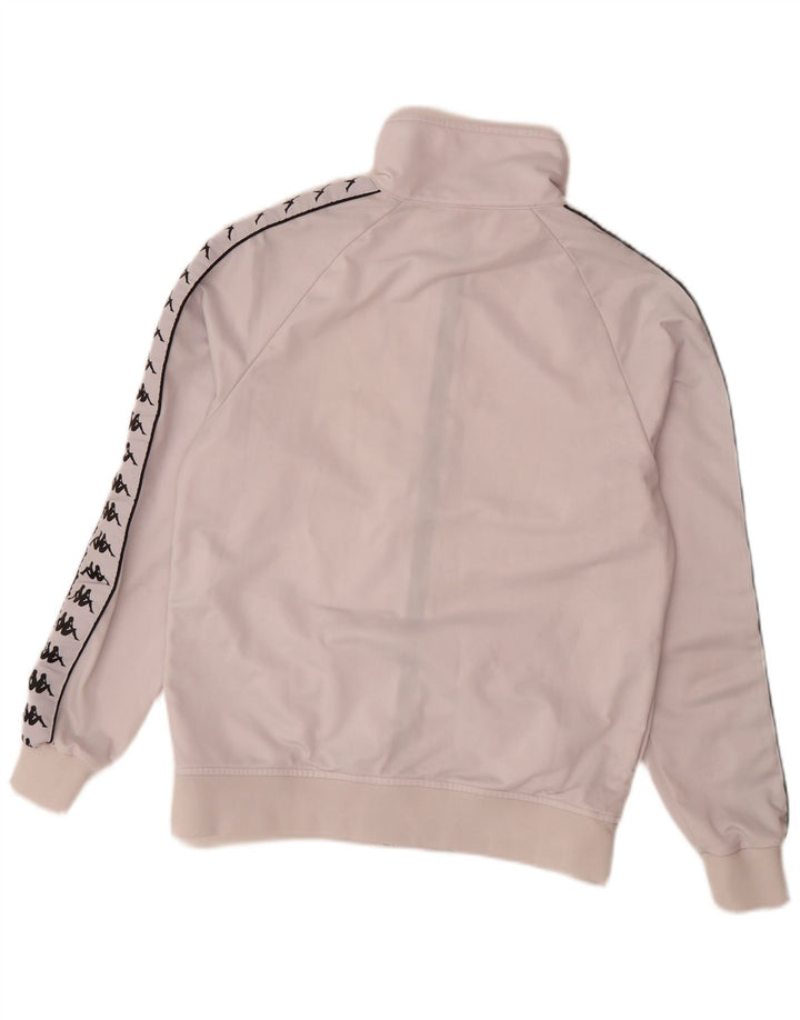 Jaqueta feminina Kappa com estampa gráfica UK 18 XL poliéster branco