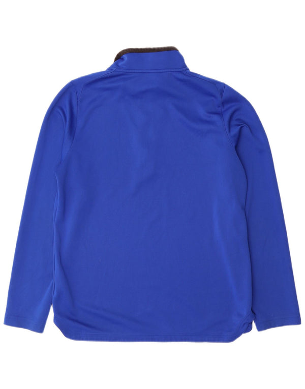 Reebok Mens Graphic Zip Neck Pullover Treino Top Grande Azul Poliéster