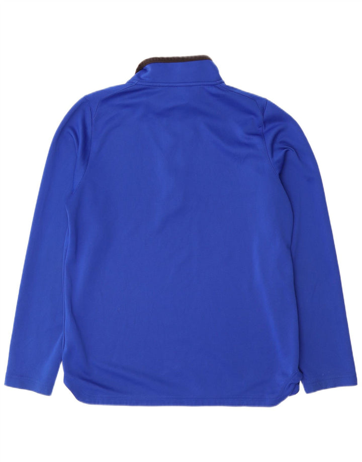 Reebok Mens Graphic Zip Neck Pullover Treino Top Grande Azul Poliéster