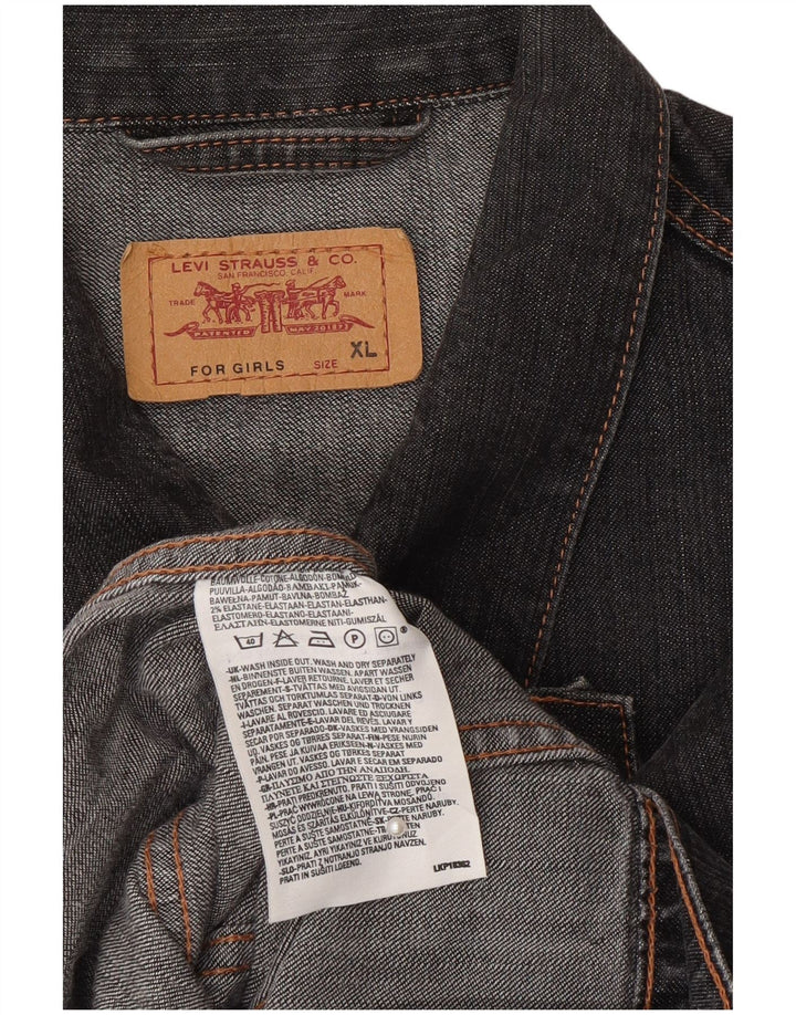Jaqueta jeans feminina Levi's 15-16 anos XL cinza algodão