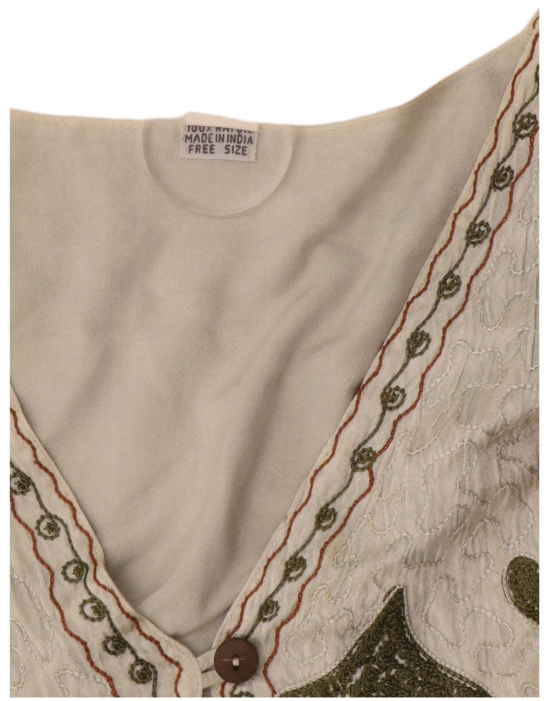 Colete feminino vintage com padrão abstrato tamanho único rayon branco