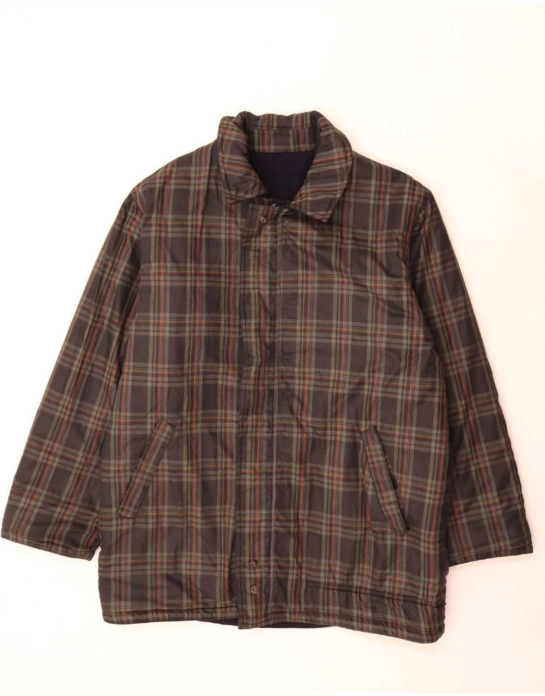 Sobretudo reversível masculino North Pole UK 42 XL lã azul marinho