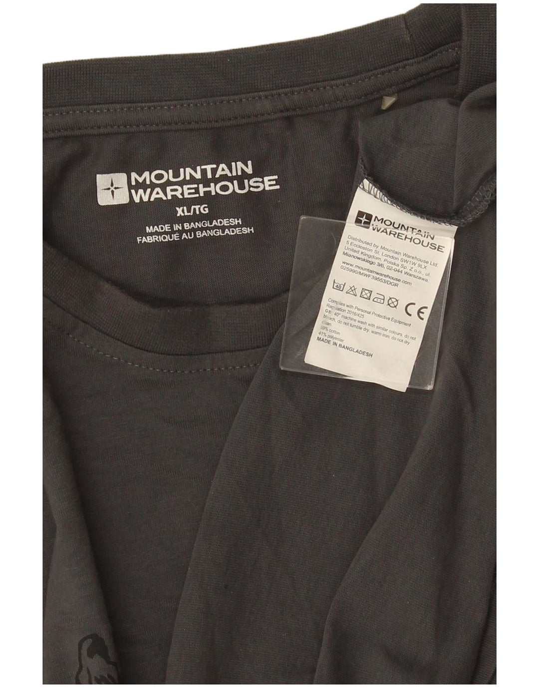 Camiseta gráfica masculina Mountain Warehouse Top XL algodão cinza