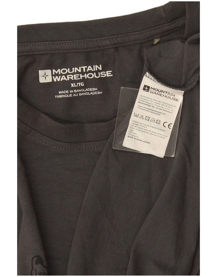 Camiseta gráfica masculina Mountain Warehouse Top XL algodão cinza