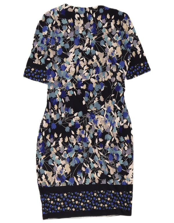 Vestido feminino Marks & Spencer Per Una com bainha UK 12 médio azul marinho floral