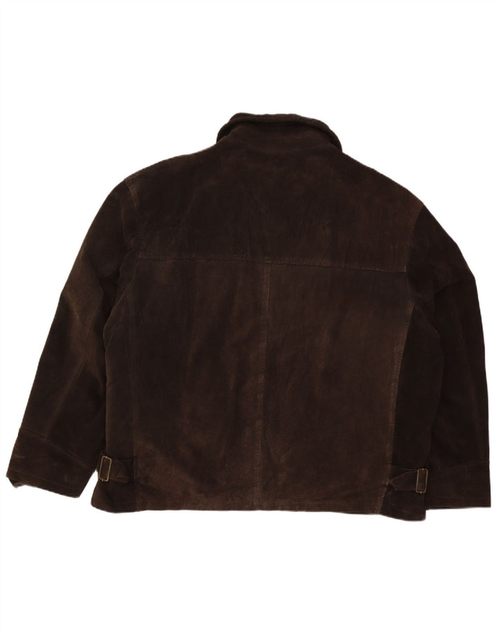 Jaqueta masculina de camurça Evolution IT 56 3XL couro marrom