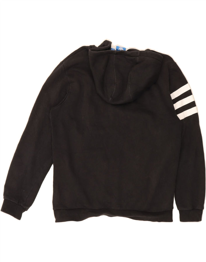 ADIDAS Mens Graphic Zip Hoodie Sweater Large Black Cotton Vintage Adidas and Second-Hand Adidas from Messina Hembry 