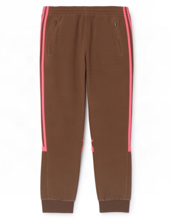 Adidas Calças de treino femininas Joggers UK 10 Small Brown Colourblock