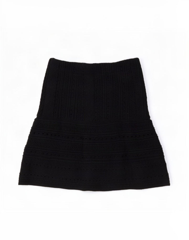 Zara Minissaia feminina de malha média W28 algodão preto
