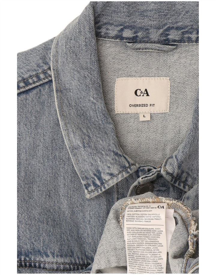 C&A Jaqueta jeans masculina oversized UK 40 grande algodão azul