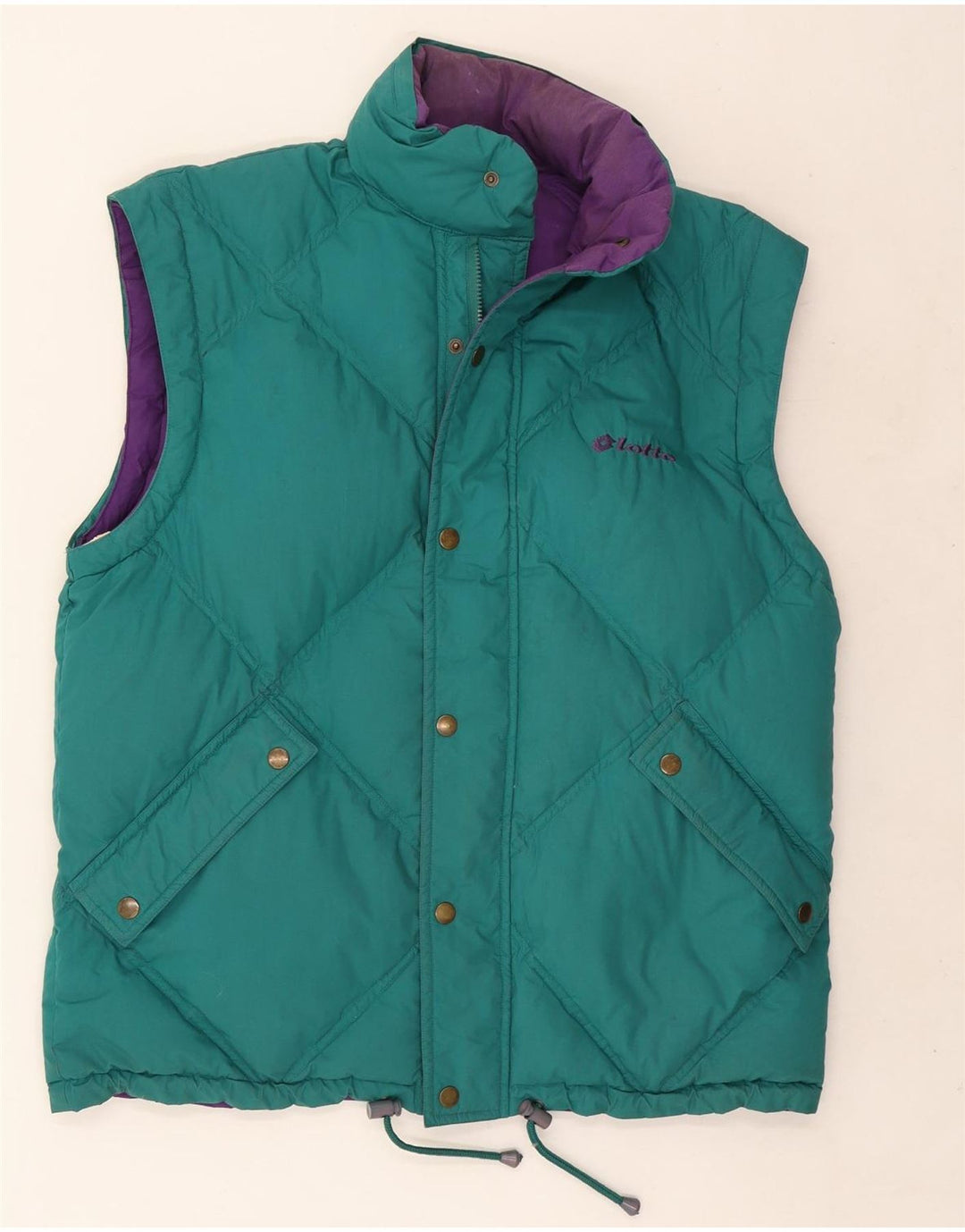 Colete acolchoado reversível masculino Lotto UK 40 poliéster roxo grande