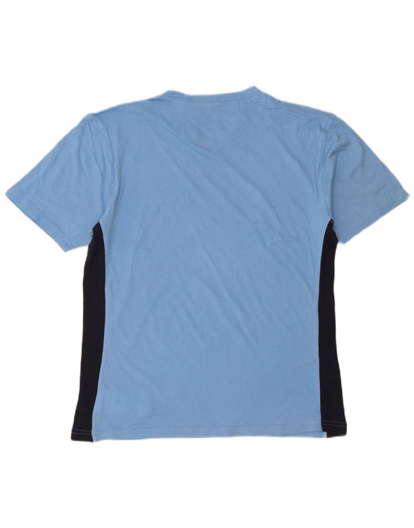 Camiseta masculina Champion algodão colorblock azul médio