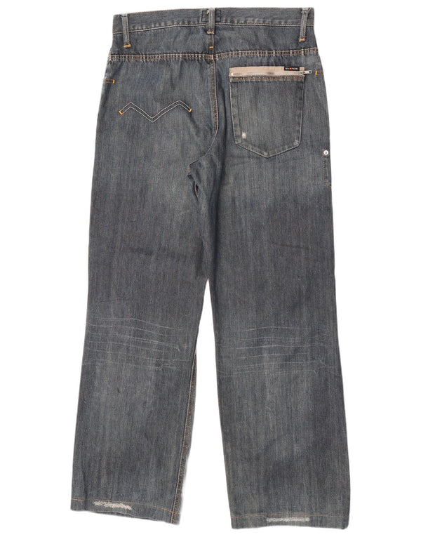 Energie Mens Distressed Loose Jeans W33 L33 Blue Cotton