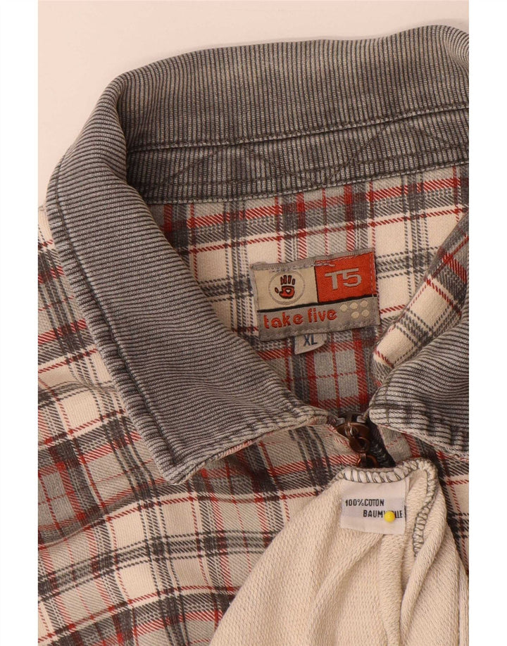Camisa polo masculina de manga comprida Take Five XL de algodão xadrez multicolorido
