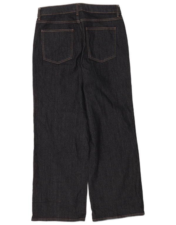 Jeans Marks & Spencer feminino de perna larga Reino Unido 14 grande W34 L28 algodão azul marinho