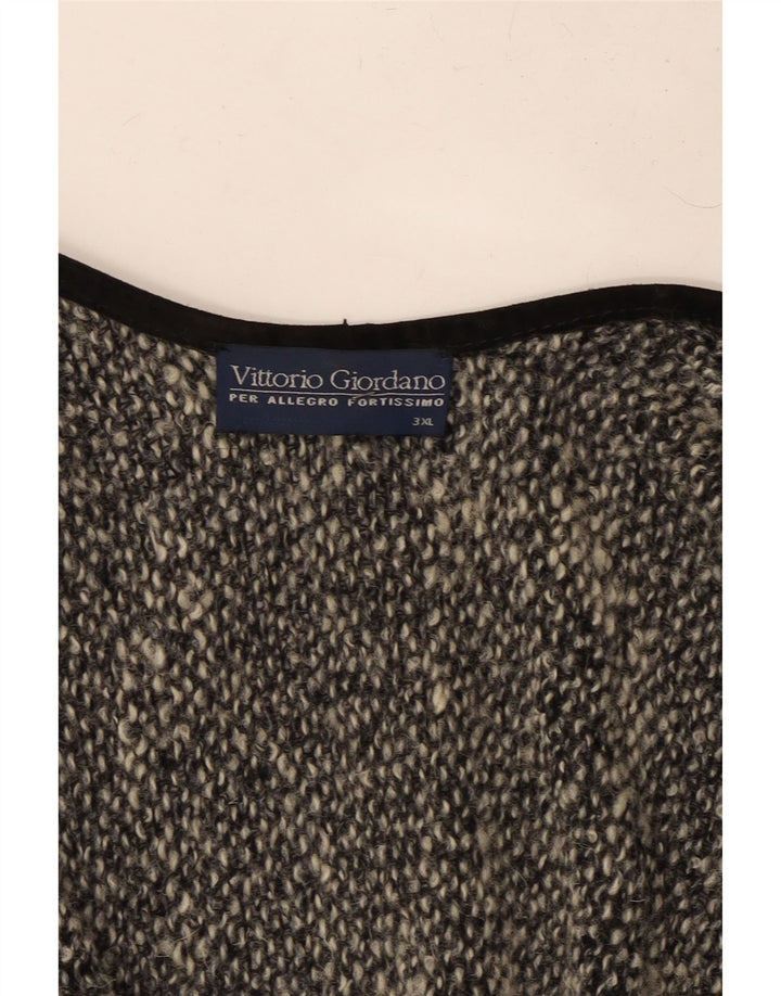 Suéter Poncho Cardigan Vintage Feminino UK 22 3XL Cinza