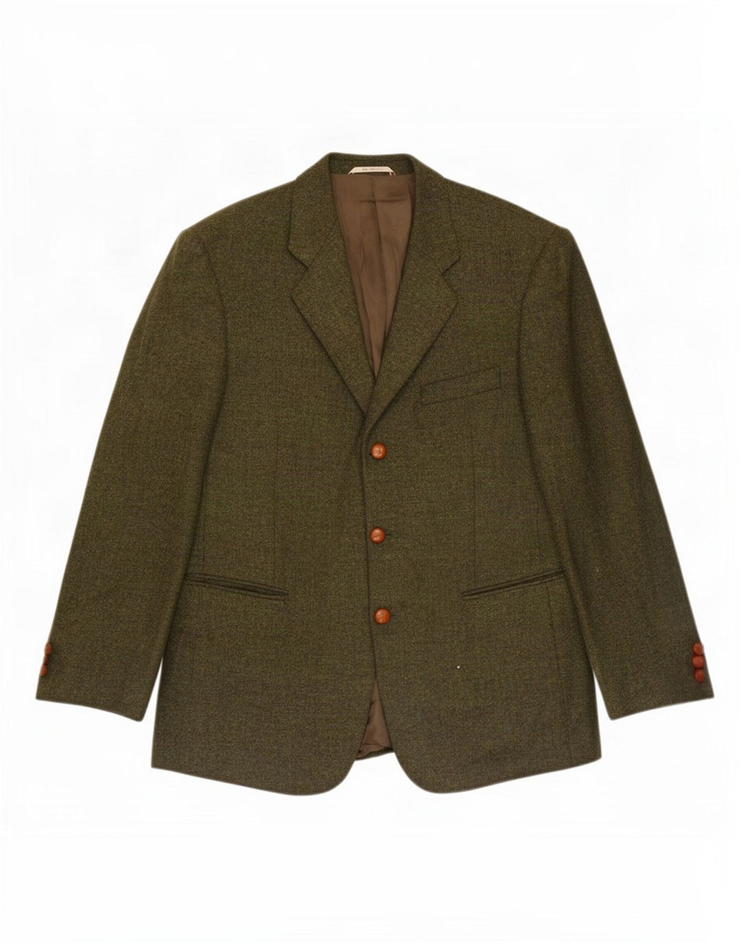 Jaqueta blazer masculina Duca Visconti com 3 botões IT 48 lã cáqui média