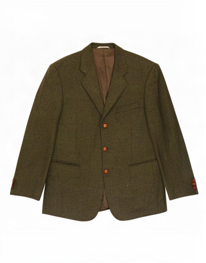 Jaqueta blazer masculina Duca Visconti com 3 botões IT 48 lã cáqui média