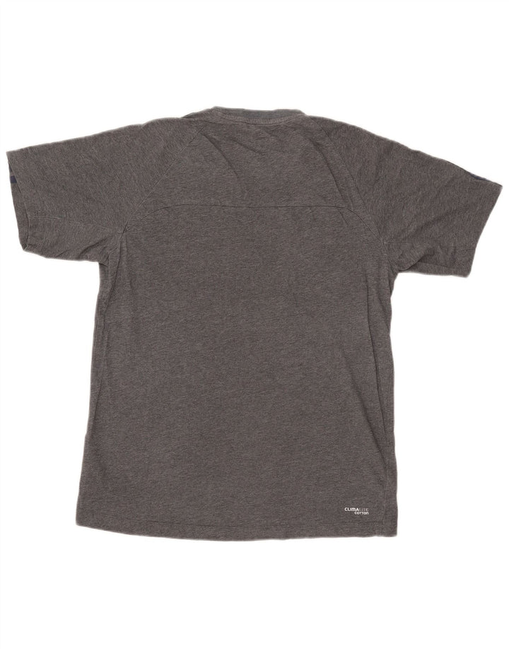 Camiseta masculina Adidas Climalite Top pequeno algodão manchado cinza